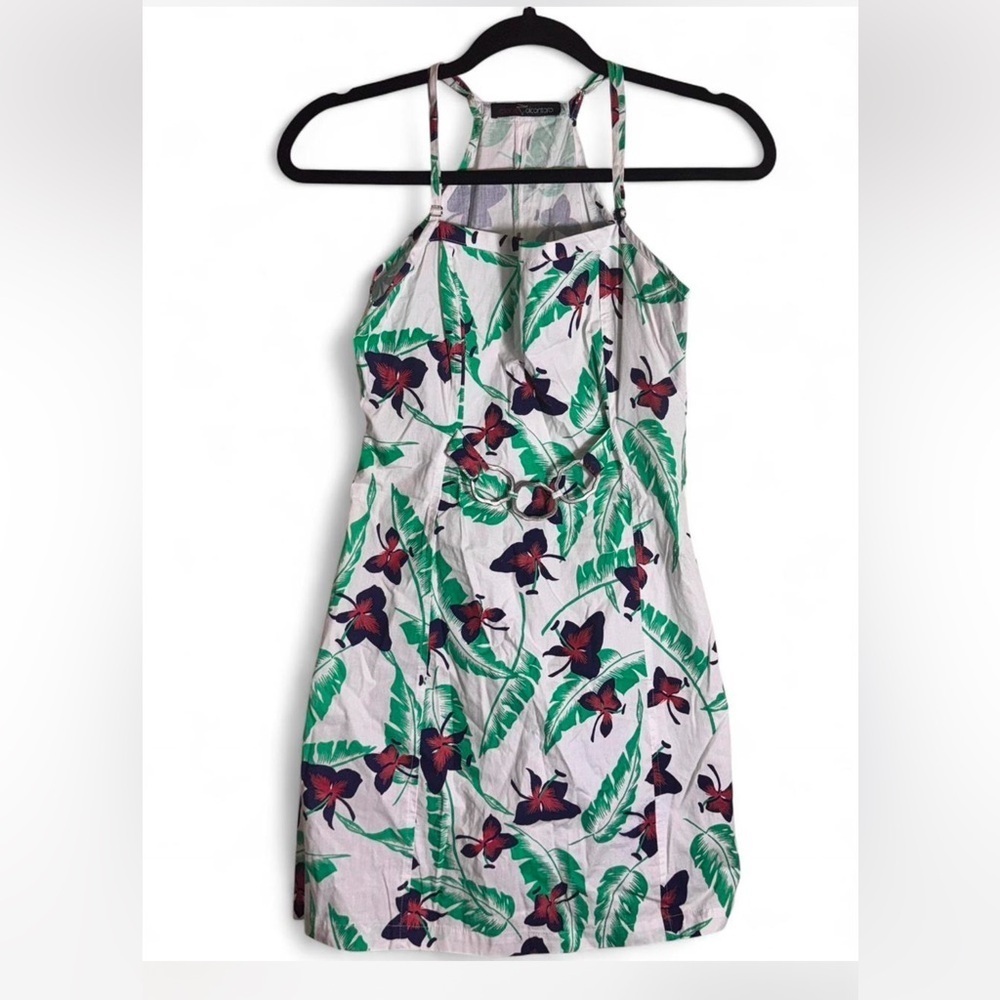 Floral Leaf Print Mini Dress